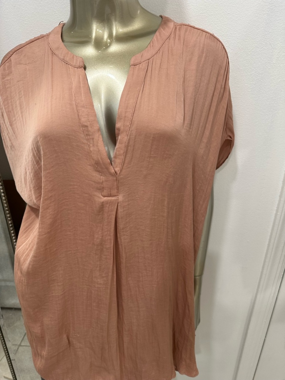 Jones New York Dusty Rose V-Neck Short Sleeve Tunic tops 2 tops size 1X